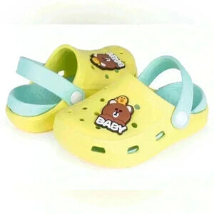 Kids Yellow Bear Baby todller Clogs Sandals Slip On Shoes Size 3-4